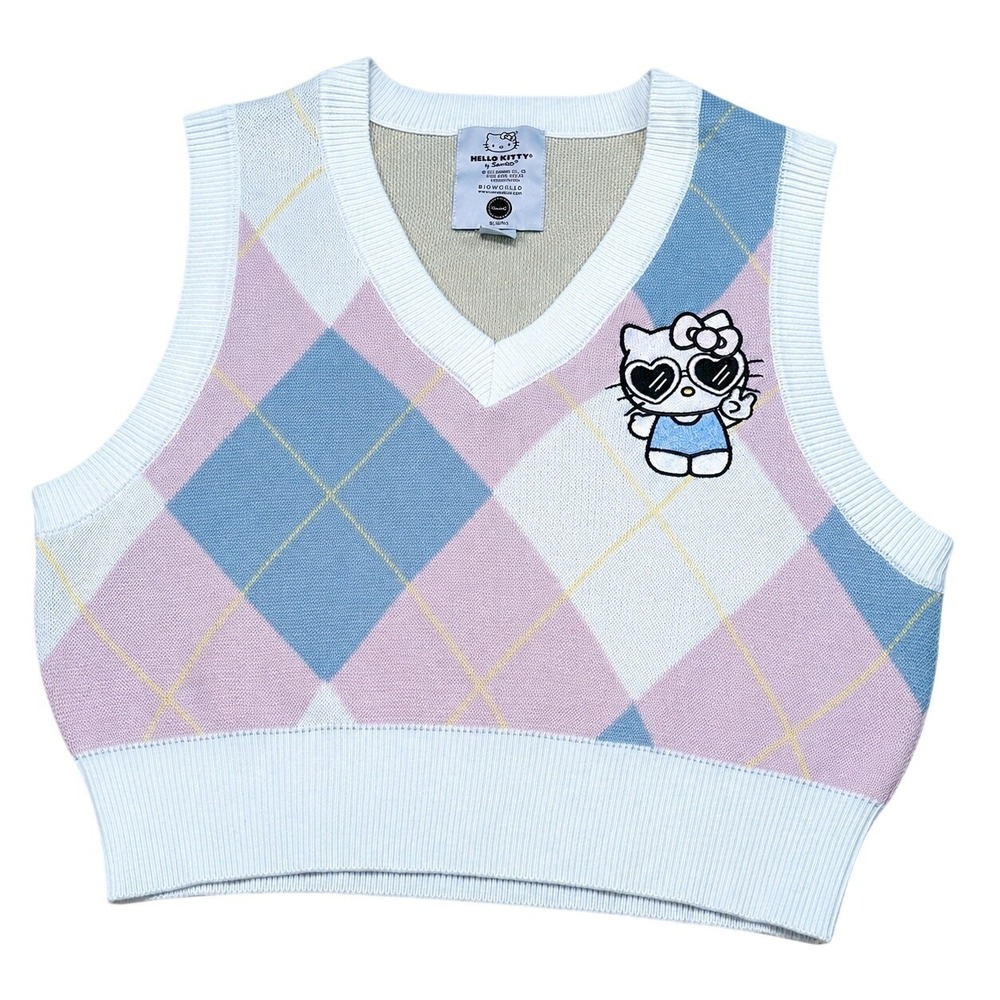 Hello Kitty Sanrio Pastel Sweater Vest Medium NWT